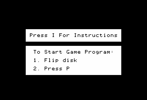 Press Your Luck (Apple II) screenshot: Main Menu