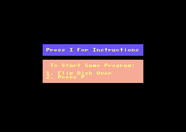 Press Your Luck (Commodore 64) screenshot: Main Menu