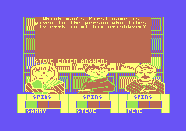 Press Your Luck (Commodore 64) screenshot: Chose your Answer