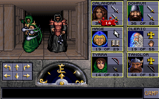 Eye of the Beholder II: The Legend of Darkmoon (DOS) screenshot: The clerics of Darkmoor are not fond of trespassers