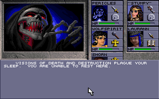 Eye of the Beholder II: The Legend of Darkmoon (DOS) screenshot: The infamous "no rest" level - this is what you see when you try to gain the well-deserved rest...