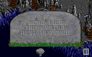 Pagan: Ultima VIII (DOS) screenshot: Avatar has focused a lot on learning the virtues. There was simply no time for swimming lessons!..