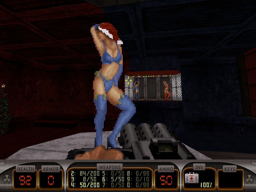 Duke Nukem 3D: Megaton Edition (Windows) screenshot: Christmas striptease