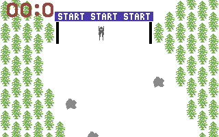 Olympic Skier (Commodore 64) screenshot: Start of the Slalom