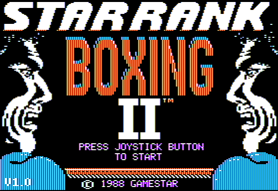 Star Rank Boxing II (Apple II) screenshot: Title Screen