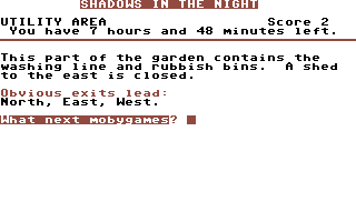 Shadows in the Night (Commodore 64) screenshot: In the garden