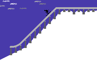 Olympic Skier (Commodore 64) screenshot: Ski-Jump next