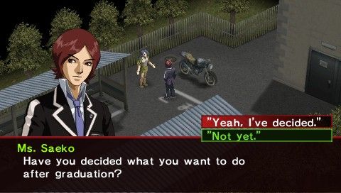 Shin Megami Tensei: Persona 2 - Innocent Sin (PSP) screenshot: I don't even know what I wanna do in 5 minutes time...