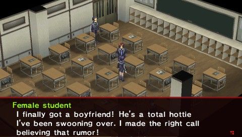 Shin Megami Tensei: Persona 2 - Innocent Sin (PSP) screenshot: Good for you. Here's hoping I'm the one.