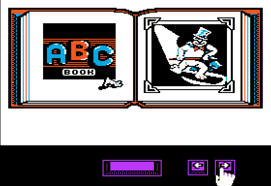 Alphabet Fun! (Apple II) screenshot: Reading an ABC Book