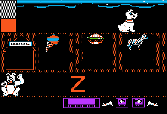 Alphabet Fun! (Apple II) screenshot: Doggy Digs up a Z for Zebra