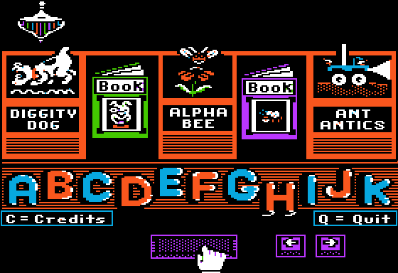 Alphabet Fun! (Apple II) screenshot: Main Menu