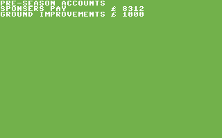 On the Bench (Commodore 64) screenshot: Pre-season accounts