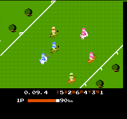 Family Jockey (NES) screenshot: In the middle of a race.