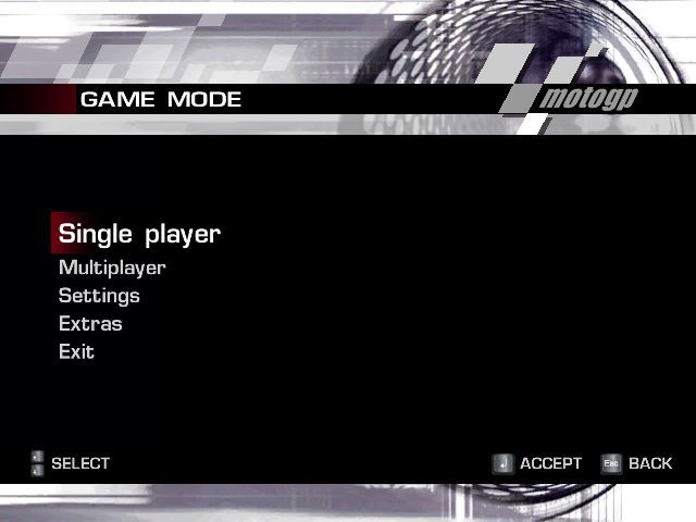 MotoGP 2 (Windows) screenshot: Menu