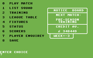 On the Bench (Commodore 64) screenshot: Main Menu