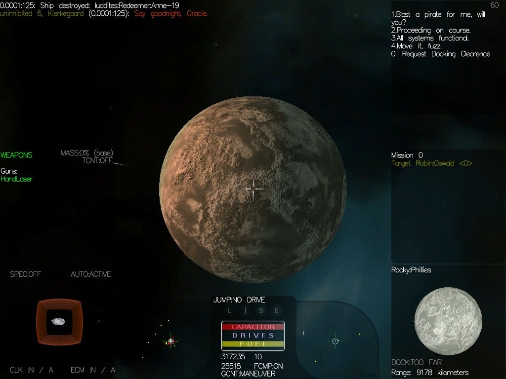 Vega Strike (Windows) screenshot: Heading towards a planet