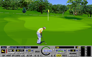 Links: Championship Course - Barton Creek (DOS) screenshot: Chipping to the green (Links MCGA/VGA version)