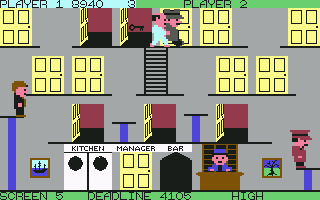 Stringer (Commodore 64) screenshot: "Gotcha!"