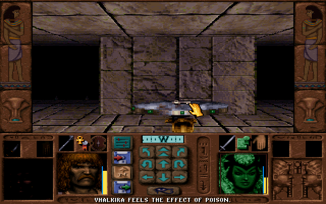 Ravenloft: Stone Prophet (DOS) screenshot: I got poisoned, but at least I have that key!..
