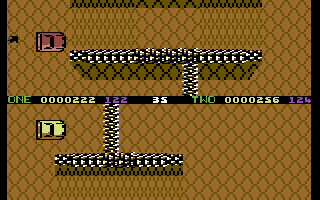 The Race (Commodore 64) screenshot: Two player action