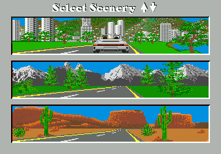 The Duel: Test Drive II (Genesis) screenshot: Only three sceneries :(
