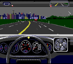 The Duel: Test Drive II (SNES) screenshot: Nice city view