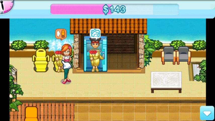 Sally's Spa (Android) screenshot: Taking care of customers