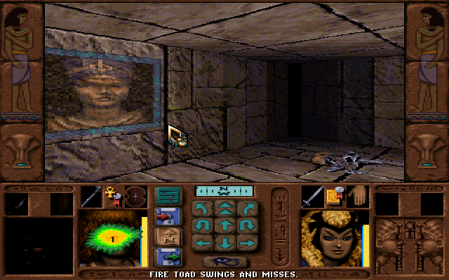 Ravenloft: Stone Prophet (DOS) screenshot: Dungeons are nicely decorated in this game. There is art and what not