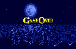 The Lost Vikings (Amiga) screenshot: Game over