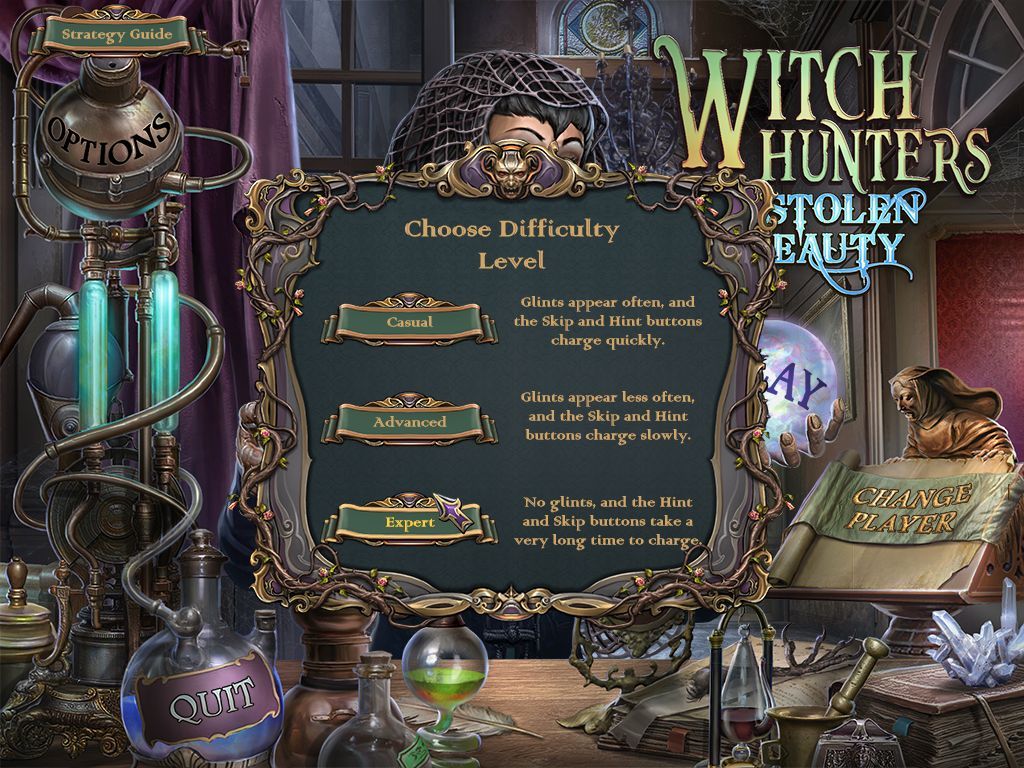Witch Hunters: Stolen Beauty (Collector's Edition) (Windows) screenshot: The game has three difficulty settings