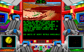 Planet's Edge: The Point of no Return (DOS) screenshot: Hey look, this is Venus! Pity we can't land on it...