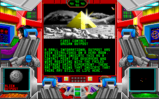 Planet's Edge: The Point of no Return (DOS) screenshot: Such outposts may harbor clues and generally serve to advance the plot