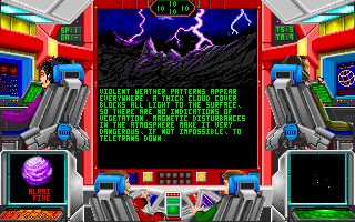 Planet's Edge: The Point of no Return (DOS) screenshot: Scanning a planet. Some of them seem rather inhospitable...