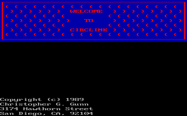 Circlink (DOS) screenshot: The game's title screen