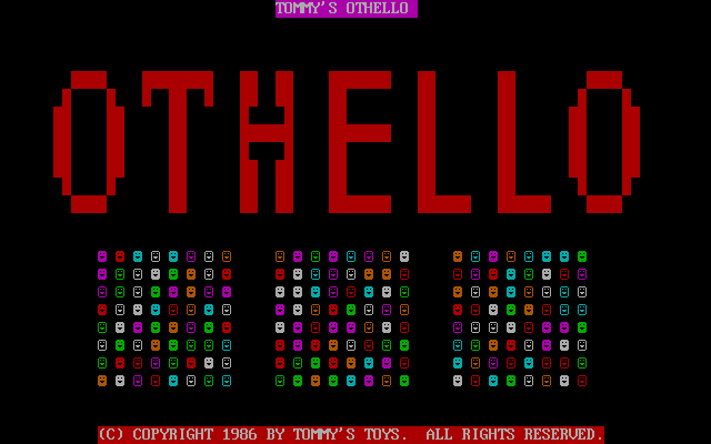 Tommy's Othello (DOS) screenshot: The game's title screen