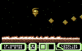 Ransack (Commodore 64) screenshot: Blast the aliens