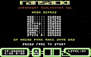 Ransack (Commodore 64) screenshot: Title Screen