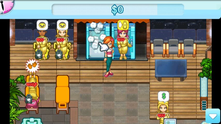 Sally's Spa (Android) screenshot: The spa is getting busy!