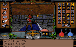 Ultima Underworld: The Stygian Abyss (DOS) screenshot: Murdering innocent NPCs... the way of the Avatar