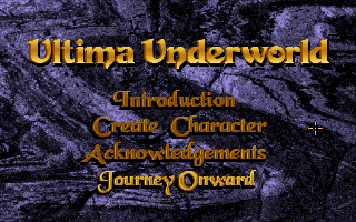 Ultima Underworld: The Stygian Abyss (DOS) screenshot: Main Menu