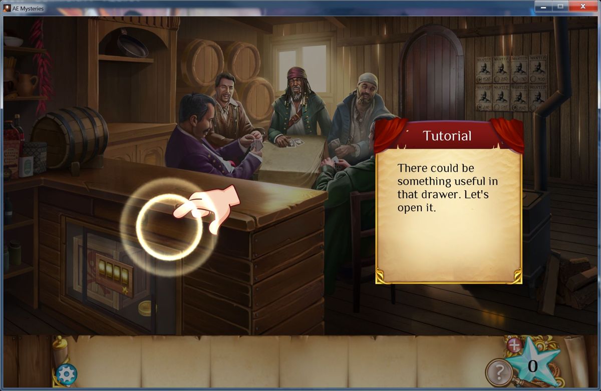 Pirate's Treasure! (Windows) screenshot: In the early stages the game helps the player along<br>Dowloaded from Steam as part of the Adventure Escape Mysteries compilation