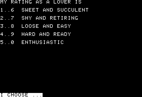 Lovers or Strangers (Apple II) screenshot: I Wonder