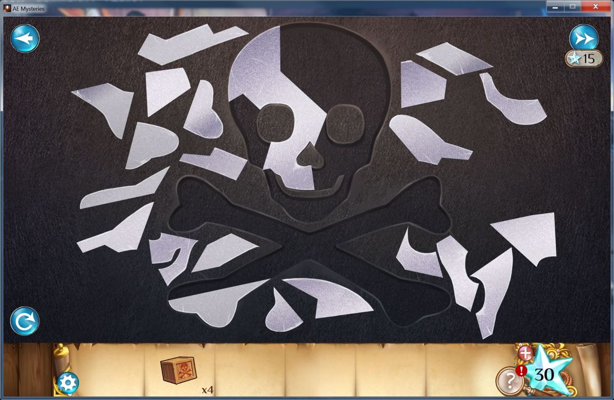 Pirate's Treasure! (Windows) screenshot: Ah! a put-the-bits-in-the-right-place puzzle<br>Dowloaded from Steam as part of the Adventure Escape Mysteries compilation