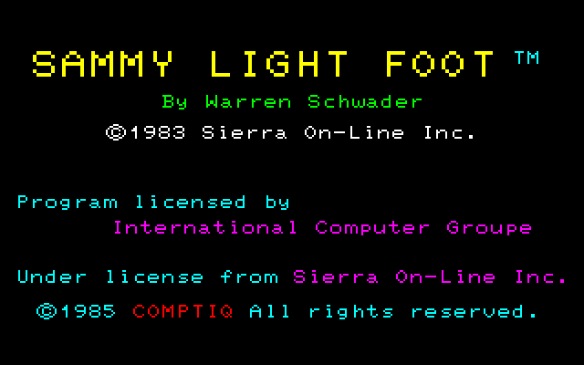 Sammy Lightfoot (PC-88) screenshot: Title screen #2