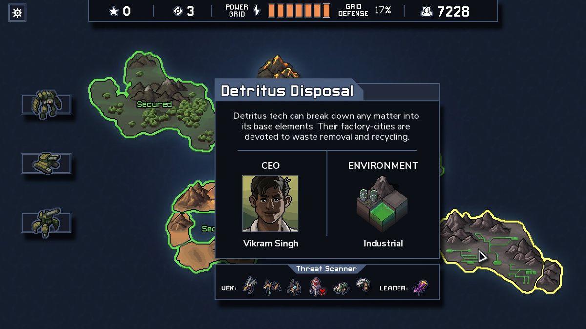 Into the Breach (Windows) screenshot: Selecting an island