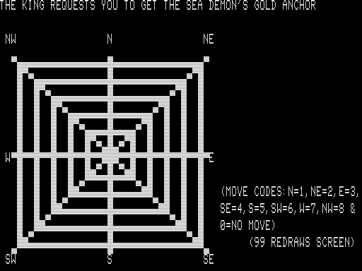 Knight's Quest / Robot Chase / Horse Race (TRS-80) screenshot: Receiving my Quest