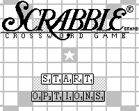 Scrabble (Game.Com) screenshot: Title screen.
