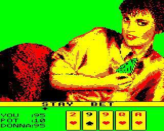 Strip Poker II Plus (BBC Micro) screenshot: Donna