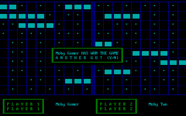 Battleships (DOS) screenshot: Moby Gamer Wins!